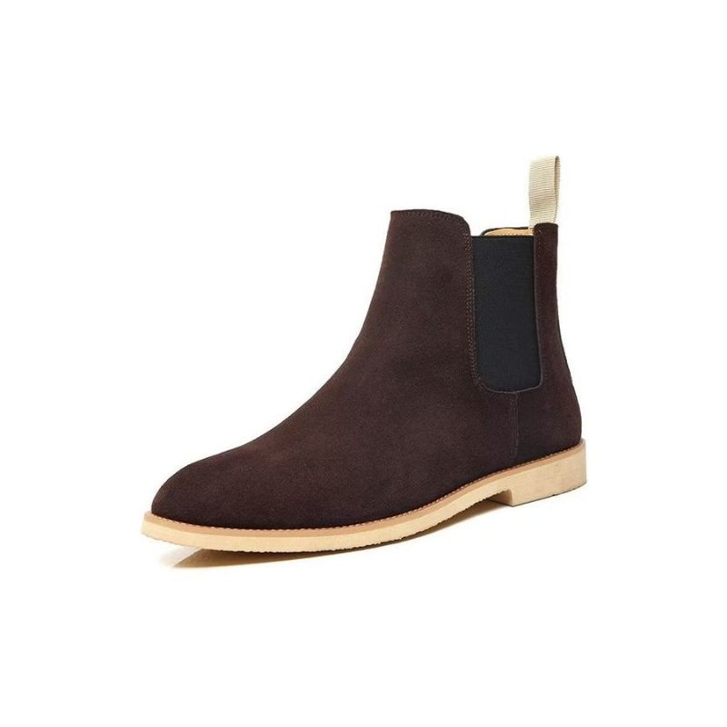 Męskie Buty Chic Rome Embossed Pointed Toe Chelsea Boots - Kawowy