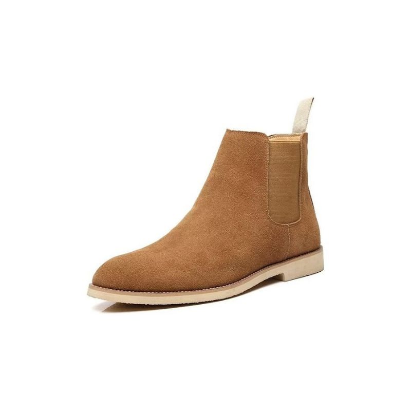 Męskie Buty Chic Rome Embossed Pointed Toe Chelsea Boots - Brązowy