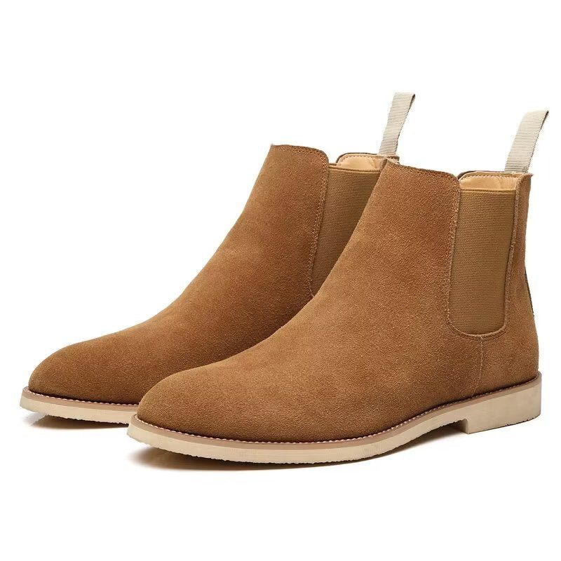 Męskie Buty Chic Rome Embossed Pointed Toe Chelsea Boots - Brązowy