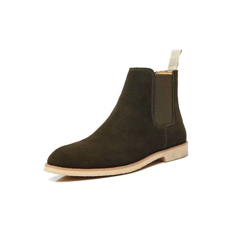 Męskie Buty Chic Rome Embossed Pointed Toe Chelsea Boots - Zielony