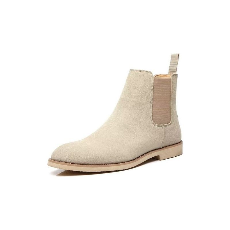 Męskie Buty Chic Rome Embossed Pointed Toe Chelsea Boots - Beżowy