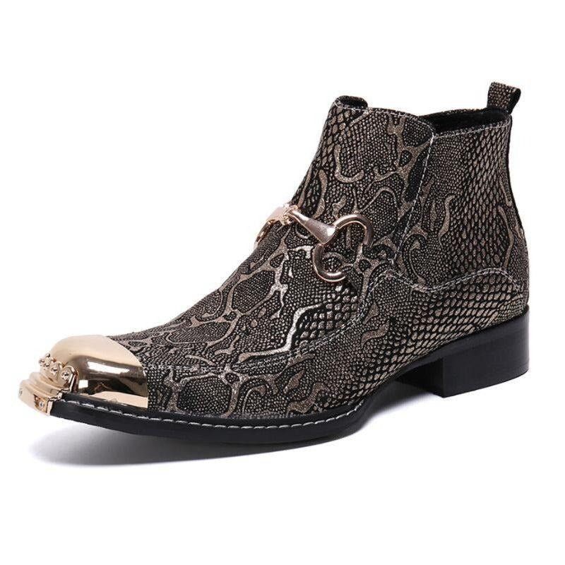 Męskie Buty Serpenté Dress Loafers - Złoto