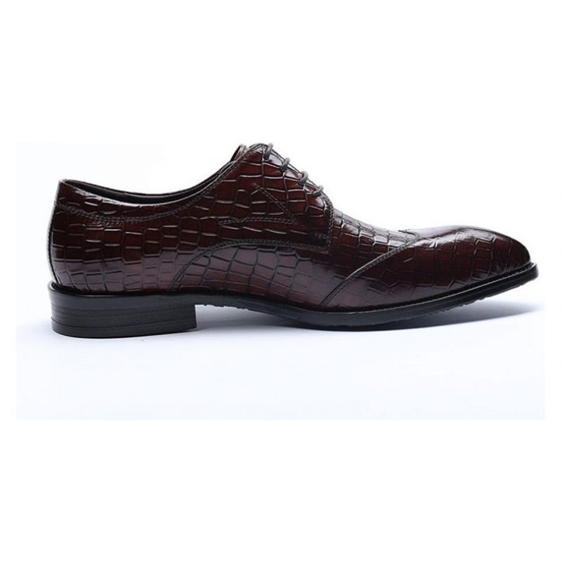 Męskie Buty Wizytowe Brogue Dress Shoes - Czerwony