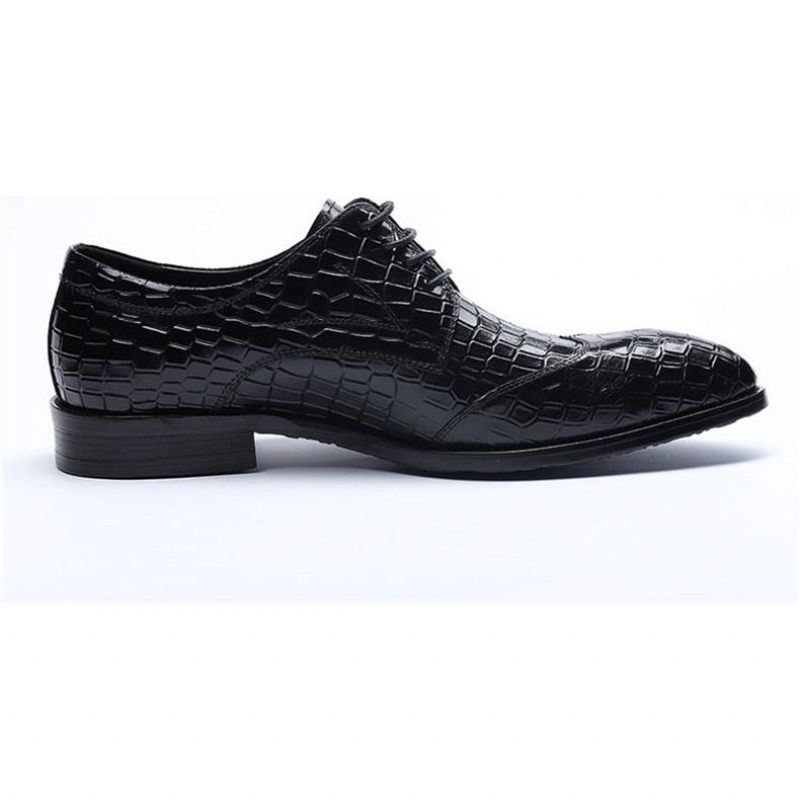 Męskie Buty Wizytowe Brogue Dress Shoes - Czarny