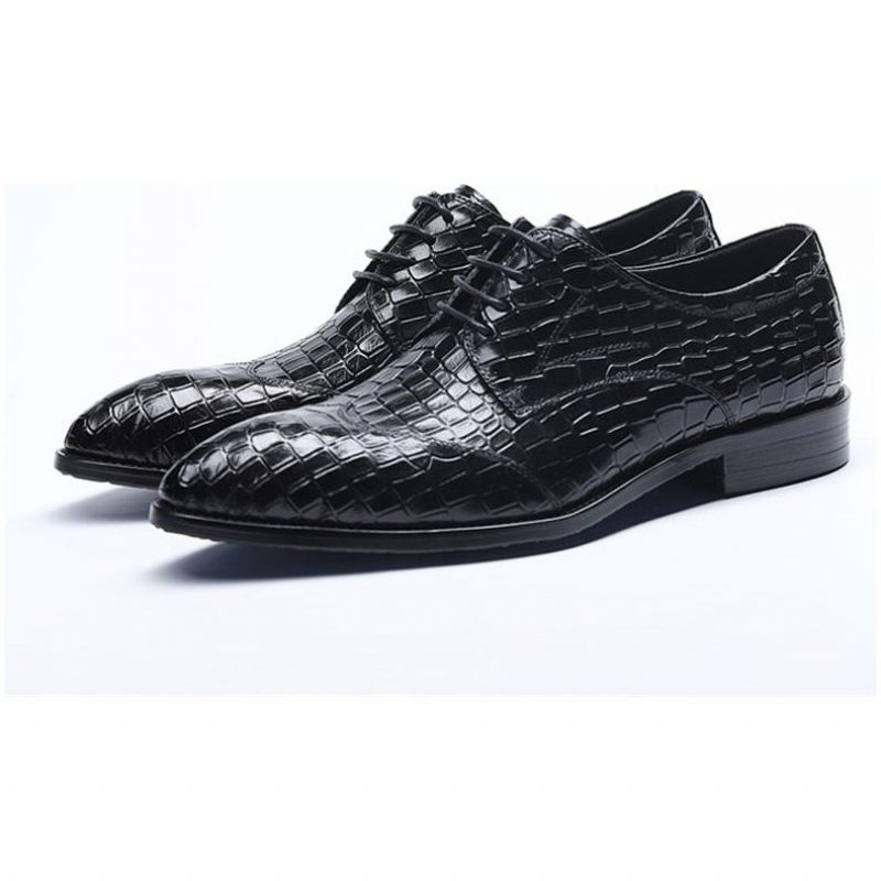 Męskie Buty Wizytowe Brogue Dress Shoes - Czarny