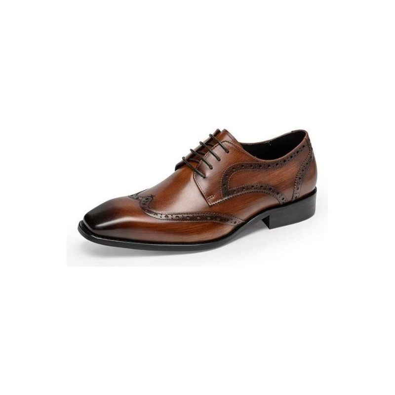 Męskie Buty Wizytowe Brogue Dress Shoes - Kawa