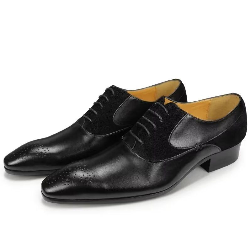 Męskie Buty Wizytowe Deluxe Nuptial Oxford Modishopulence Brogue Shoes - Czarna