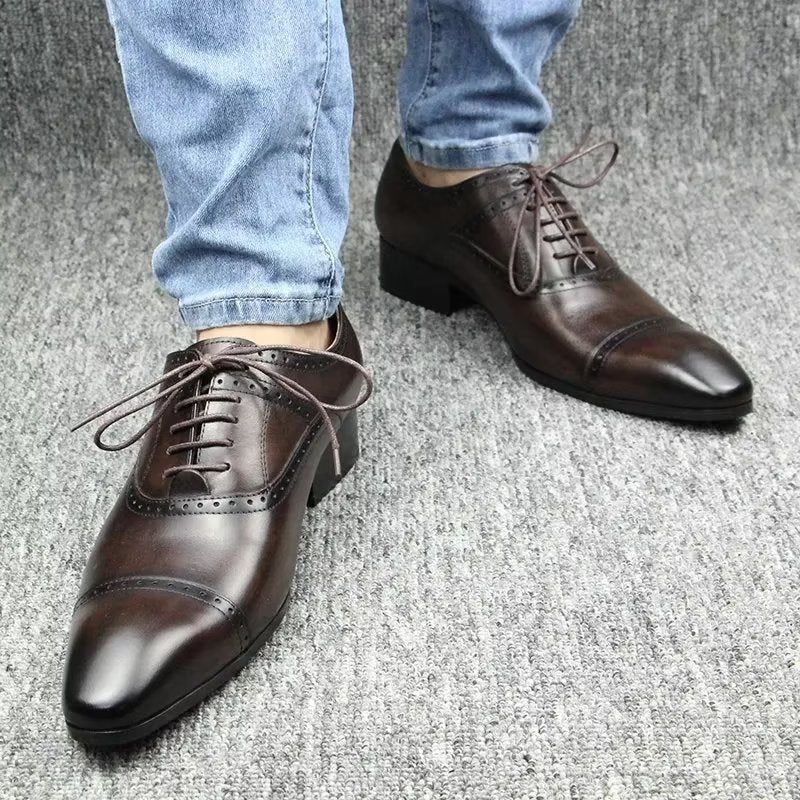 Męskie Buty Wizytowe Deluxe Oxford Lavishnuptial Brogues - Kawa