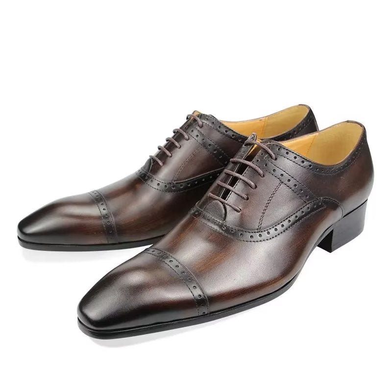 Męskie Buty Wizytowe Deluxe Oxford Lavishnuptial Brogues - Kawa