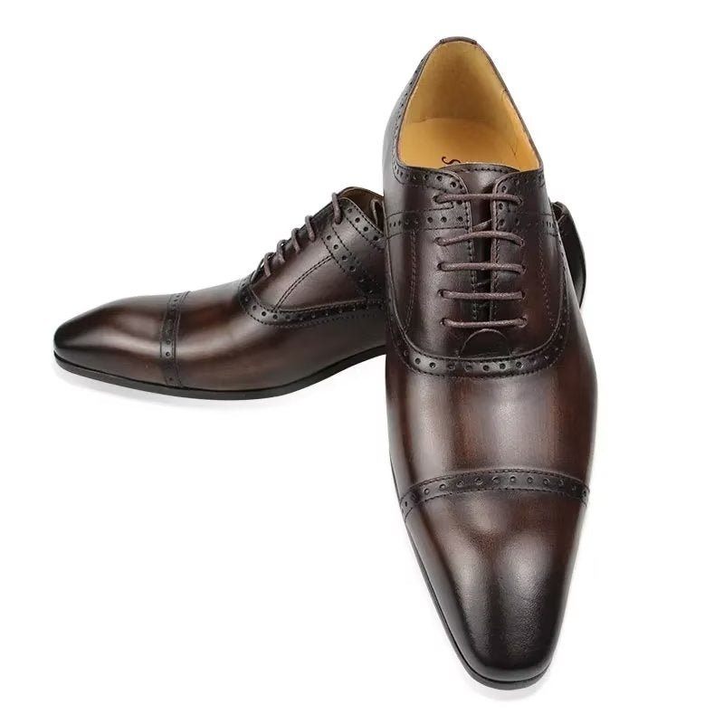 Męskie Buty Wizytowe Deluxe Oxford Lavishnuptial Brogues - Kawa