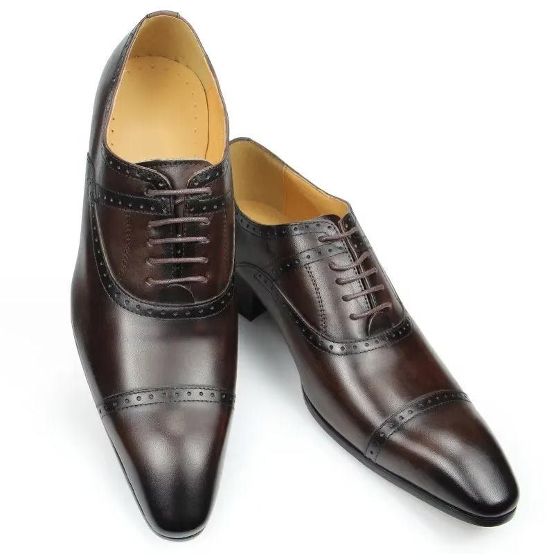 Męskie Buty Wizytowe Deluxe Oxford Lavishnuptial Brogues - Kawa