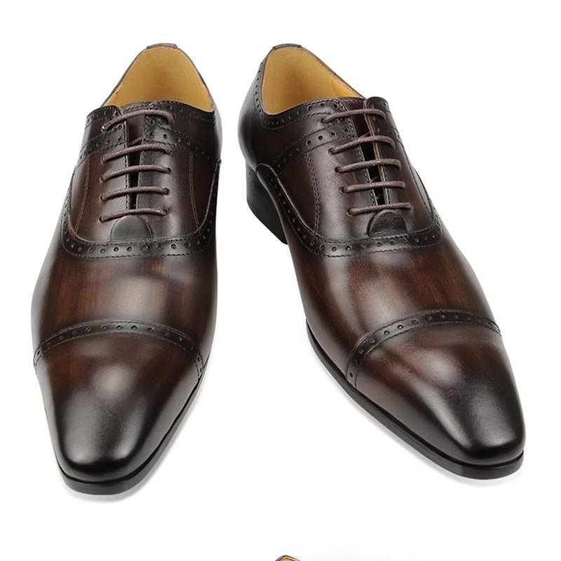 Męskie Buty Wizytowe Deluxe Oxford Lavishnuptial Brogues - Kawa