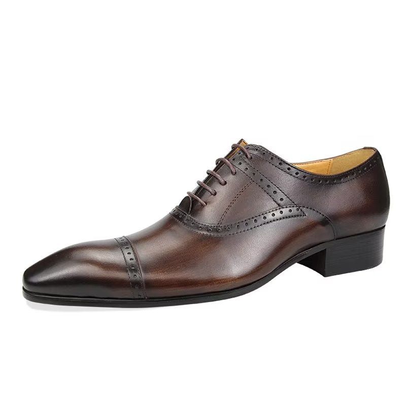 Męskie Buty Wizytowe Deluxe Oxford Lavishnuptial Brogues - Kawa