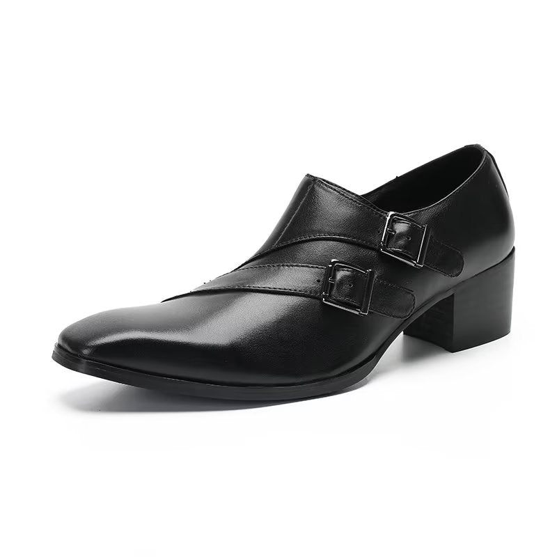 Męskie Buty Wizytowe Egzotyczne Typu Monkstrap - Czarny