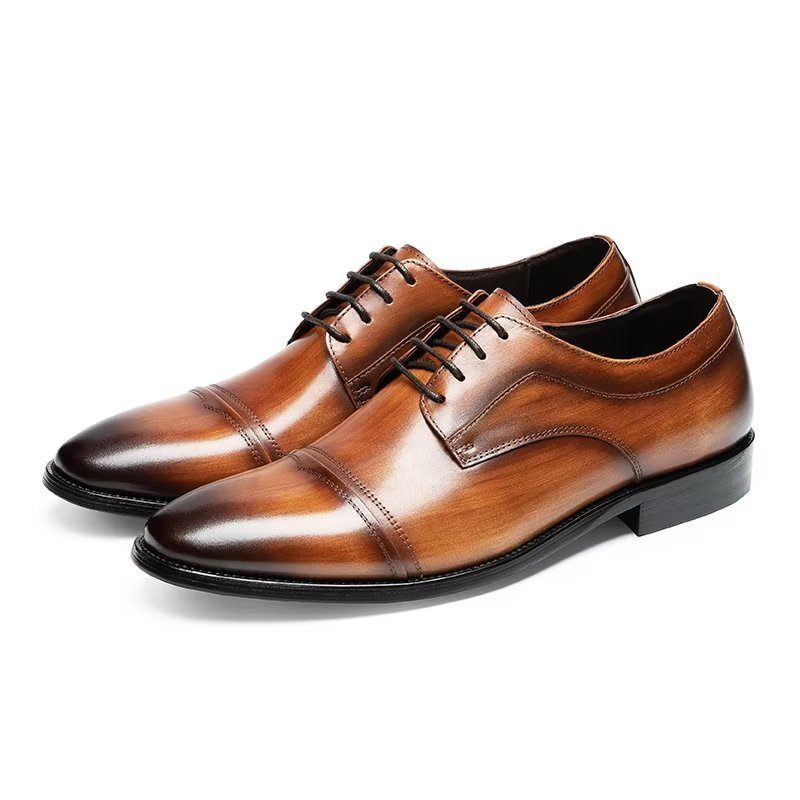 Męskie Buty Wizytowe Eleganckie Derby - Kawa