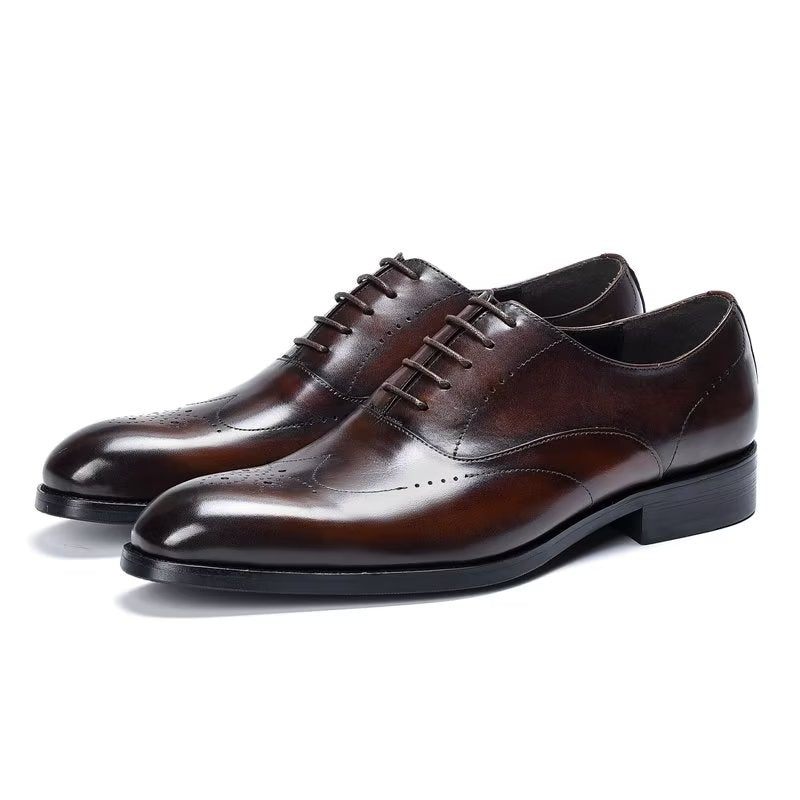 Męskie Buty Wizytowe Eleganckie Oxford - Kawa