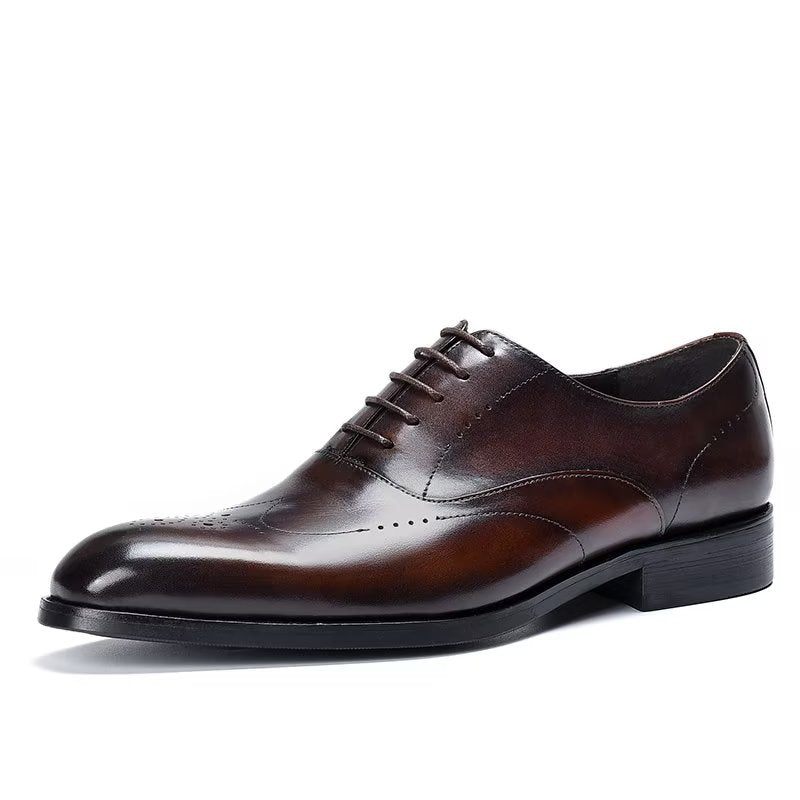 Męskie Buty Wizytowe Eleganckie Oxford - Kawa