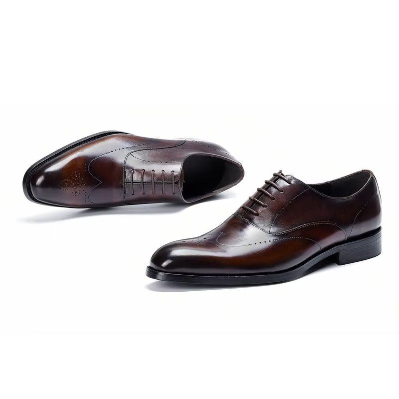 Męskie Buty Wizytowe Eleganckie Oxford - Kawa