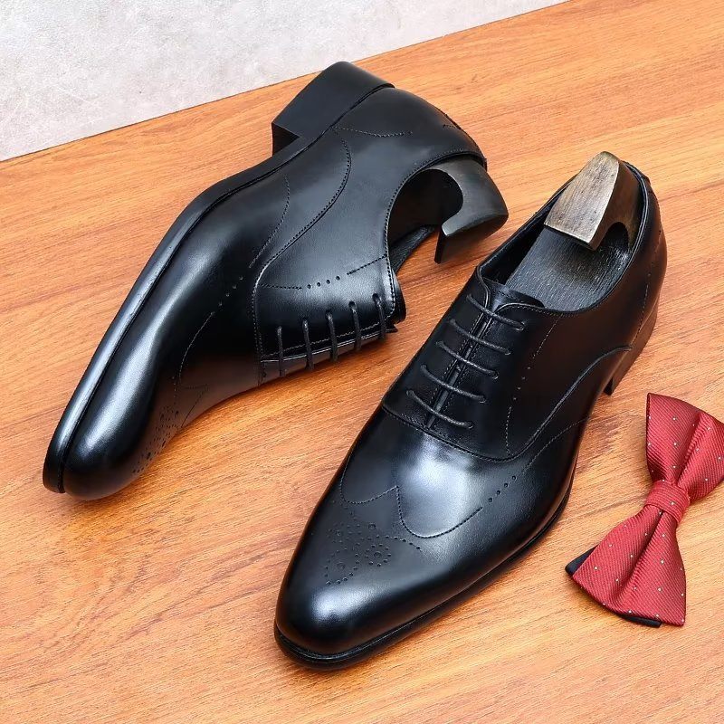 Męskie Buty Wizytowe Eleganckie Oxford - Czarna