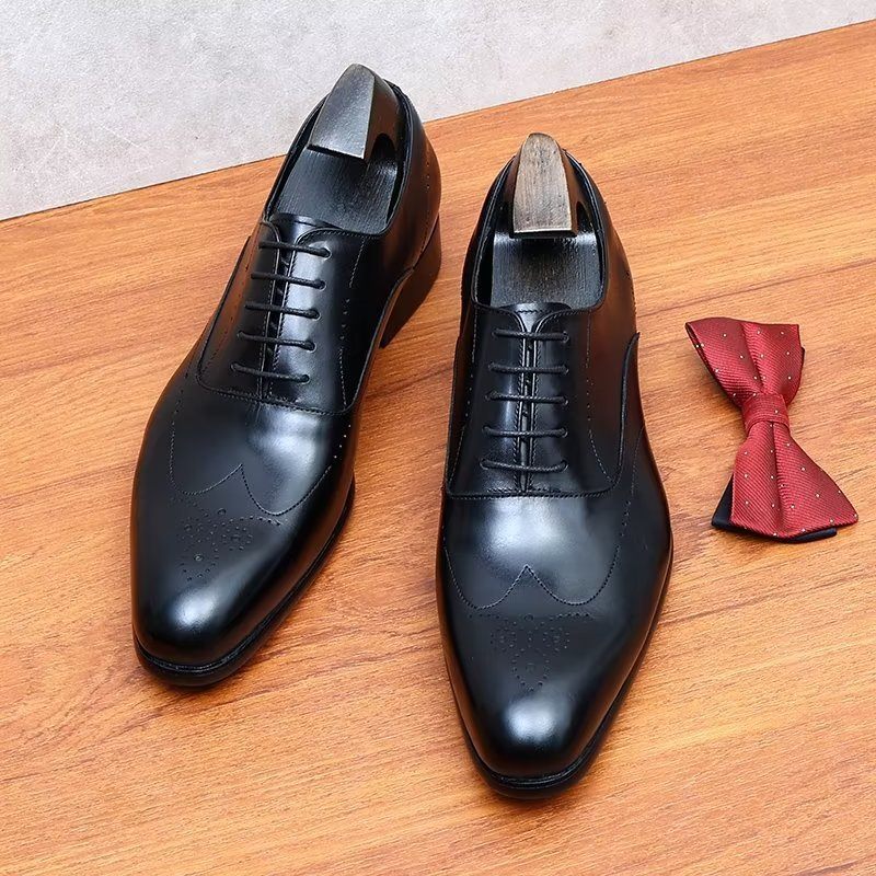 Męskie Buty Wizytowe Eleganckie Oxford - Czarna