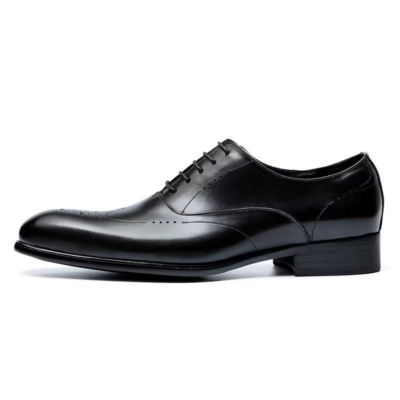 Męskie Buty Wizytowe Eleganckie Oxford - Czarna