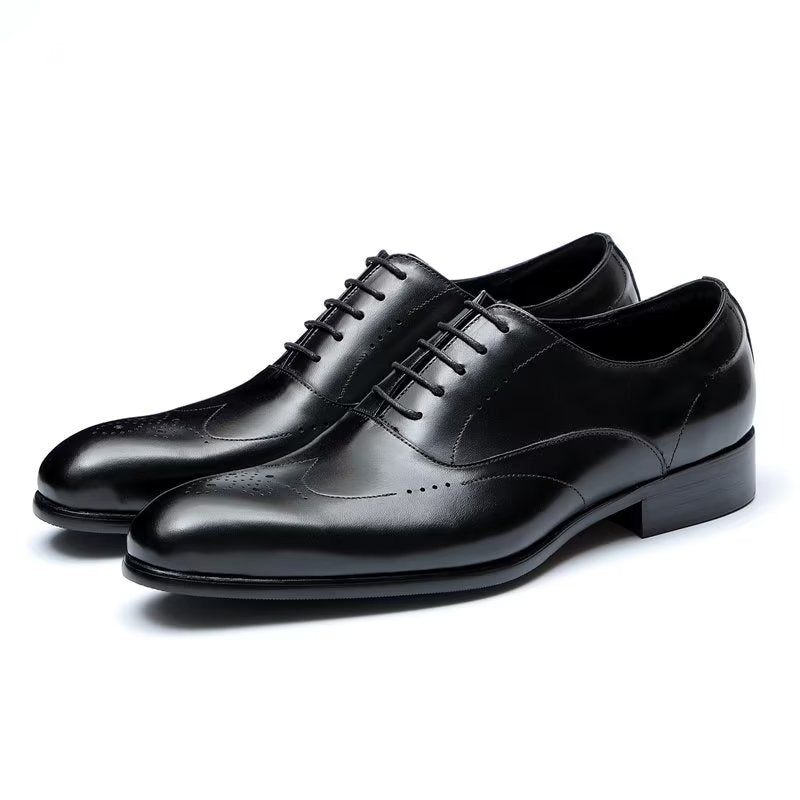 Męskie Buty Wizytowe Eleganckie Oxford - Czarna