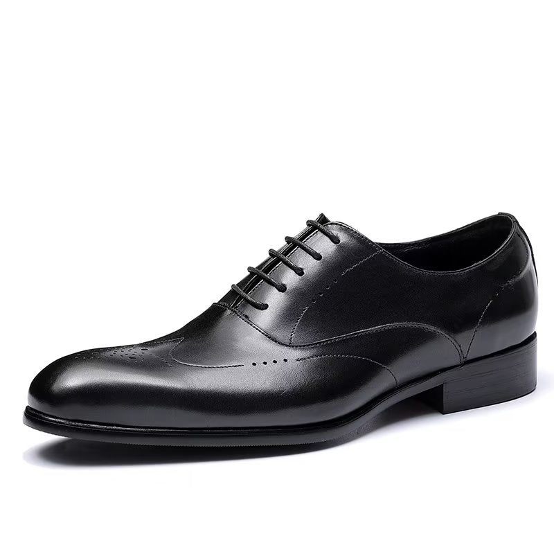 Męskie Buty Wizytowe Eleganckie Oxford - Czarna