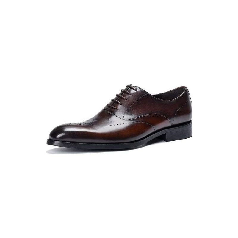 Męskie Buty Wizytowe Eleganckie Oxford - Kawa