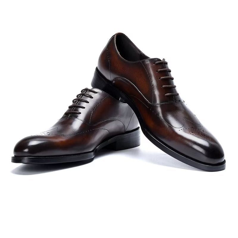 Męskie Buty Wizytowe Eleganckie Oxford - Kawa