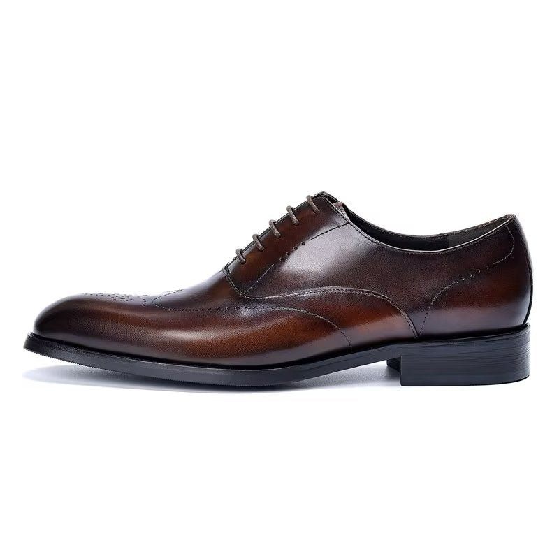 Męskie Buty Wizytowe Eleganckie Oxford - Kawa