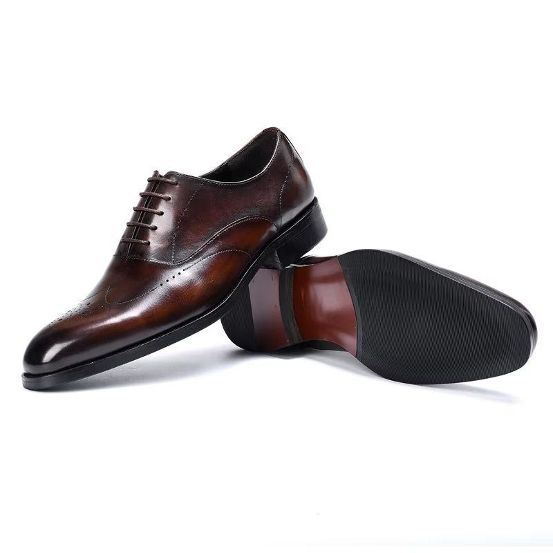 Męskie Buty Wizytowe Eleganckie Oxford - Kawa