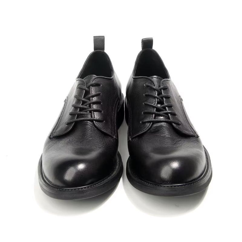 Męskie Buty Wizytowe Eleganckie Skórzane Typu Oxford W Stylu Retro - Czarny