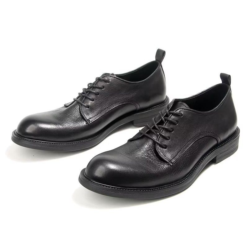 Męskie Buty Wizytowe Eleganckie Skórzane Typu Oxford W Stylu Retro - Czarny