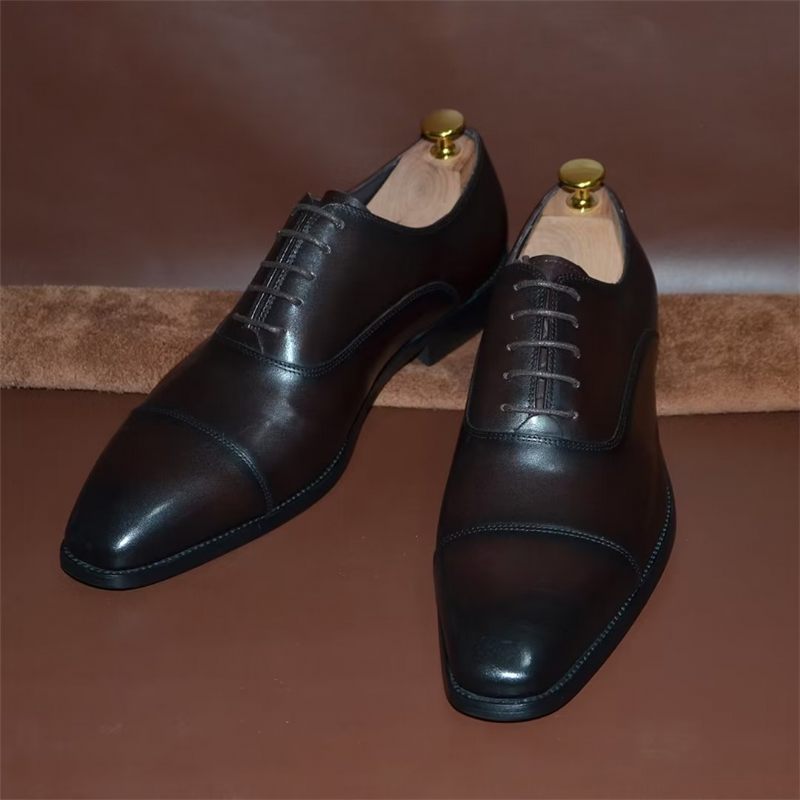 Męskie Buty Wizytowe Gładkie Eleganckie Wsuwane - Kawa