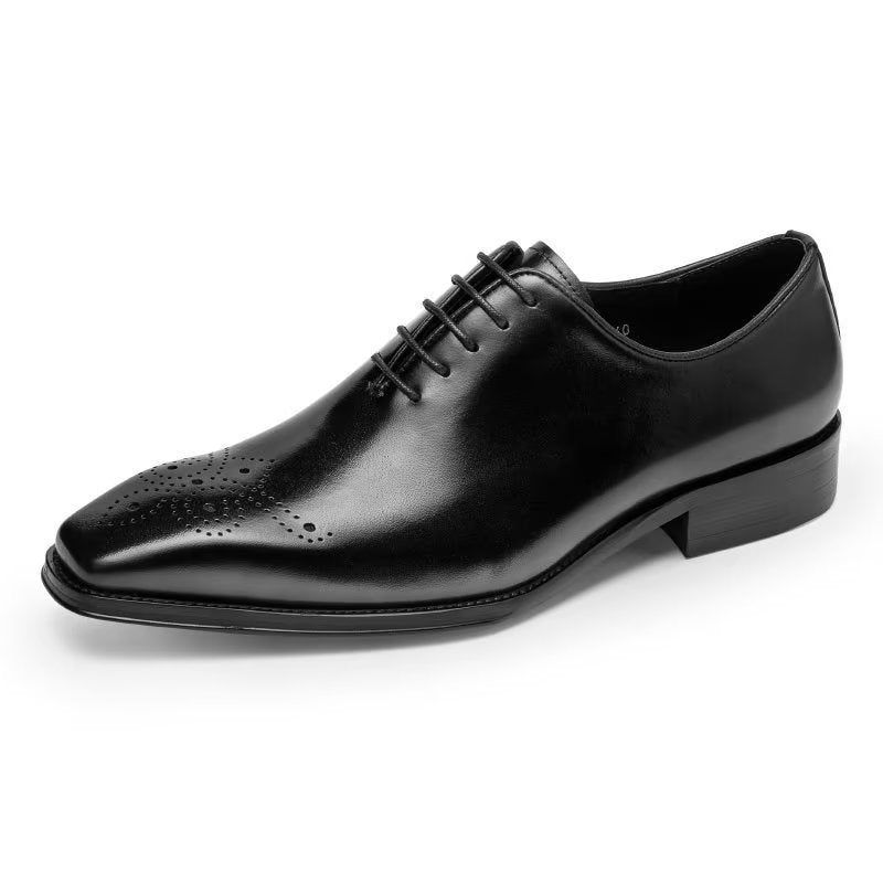 Męskie Buty Wizytowe Luksusowe Oxford Ze Skóry Bydlęcej Elegancji - Czarna