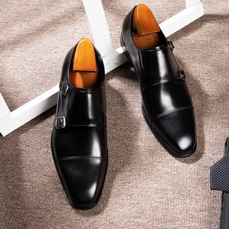 Męskie Buty Wizytowe Monkstrap - Czarna