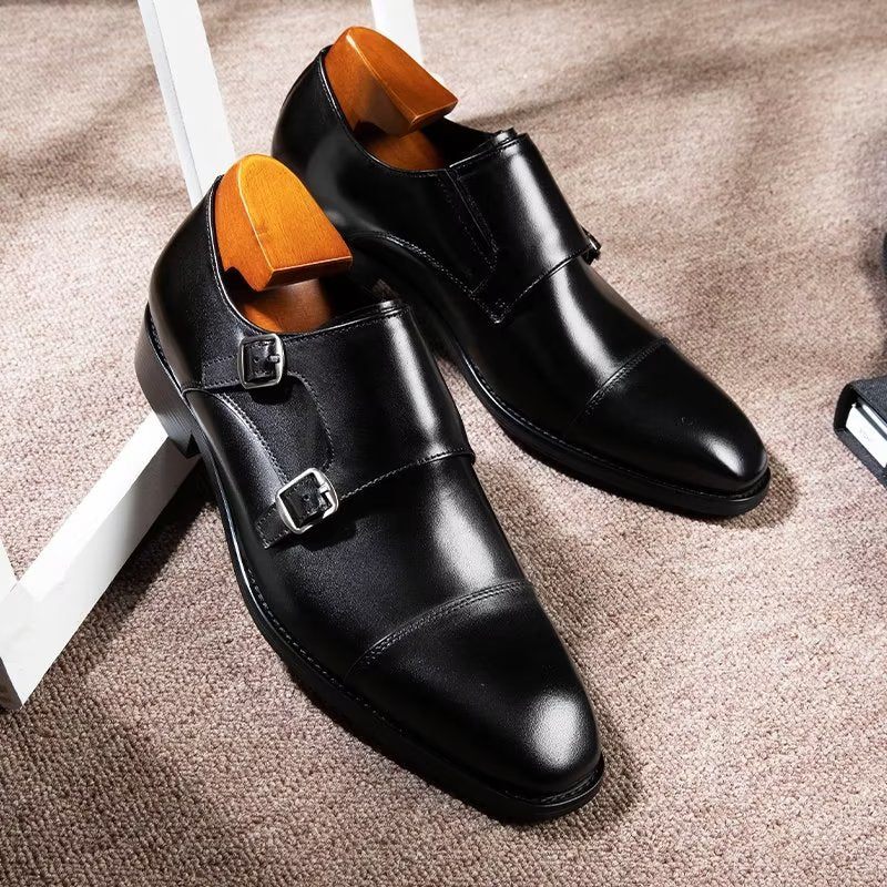 Męskie Buty Wizytowe Monkstrap - Czarna