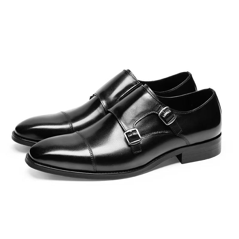 Męskie Buty Wizytowe Monkstrap - Czarna