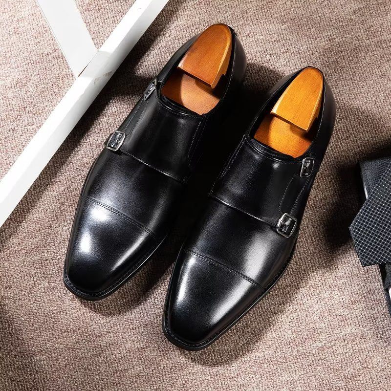 Męskie Buty Wizytowe Monkstrap - Czarna