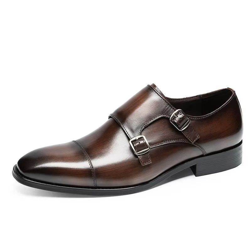 Męskie Buty Wizytowe Monkstrap - Kawa