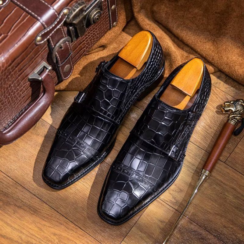 Męskie Buty Wizytowe Monkstraps - Czarna