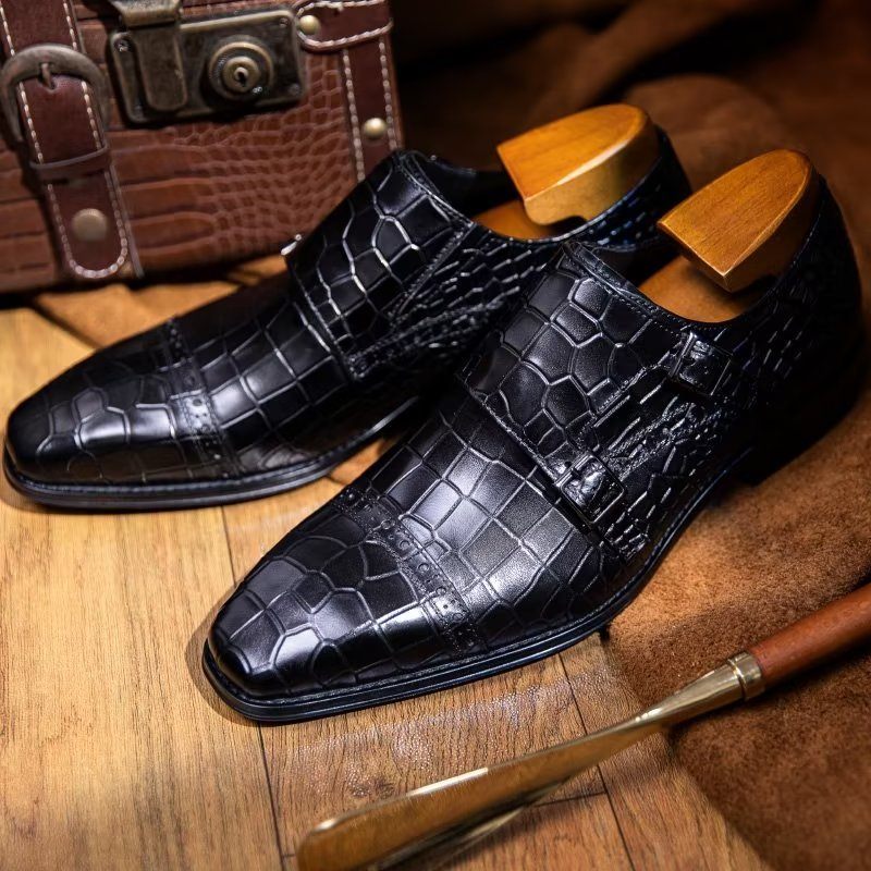 Męskie Buty Wizytowe Monkstraps - Czarna