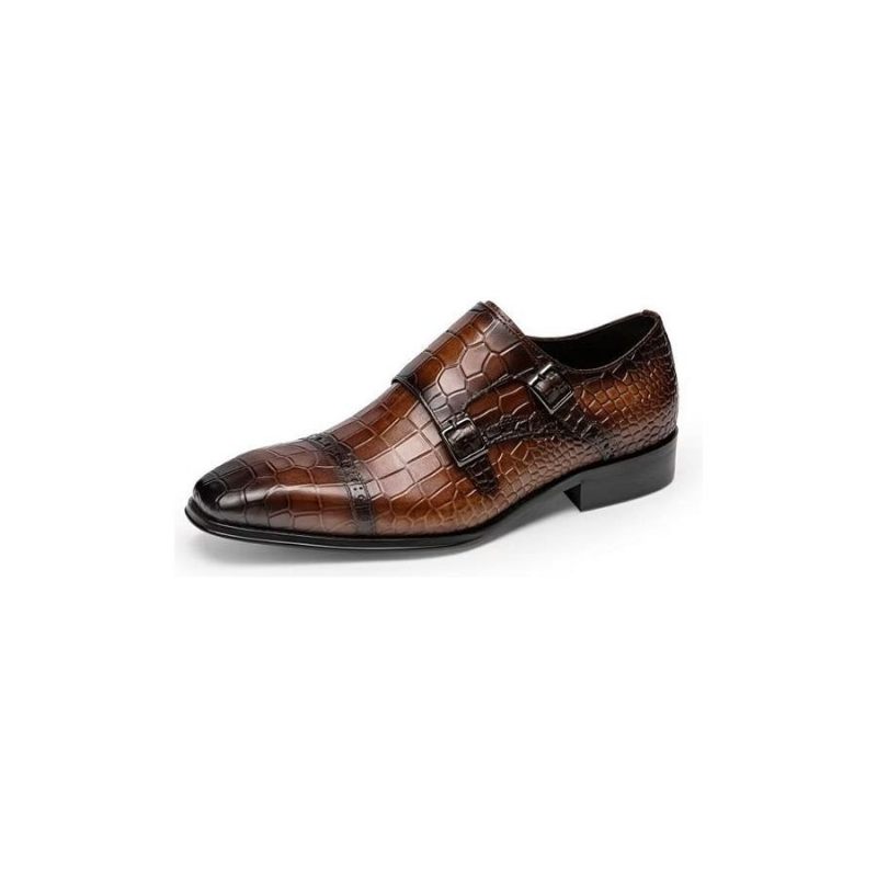 Męskie Buty Wizytowe Monkstraps - Kawa