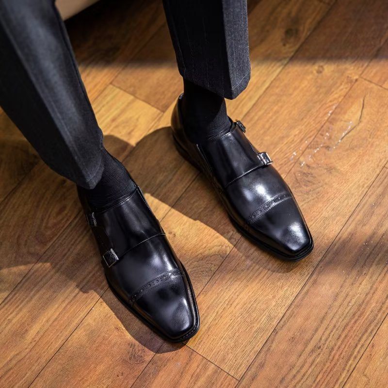 Męskie Buty Wizytowe Monkstraps - Czarna