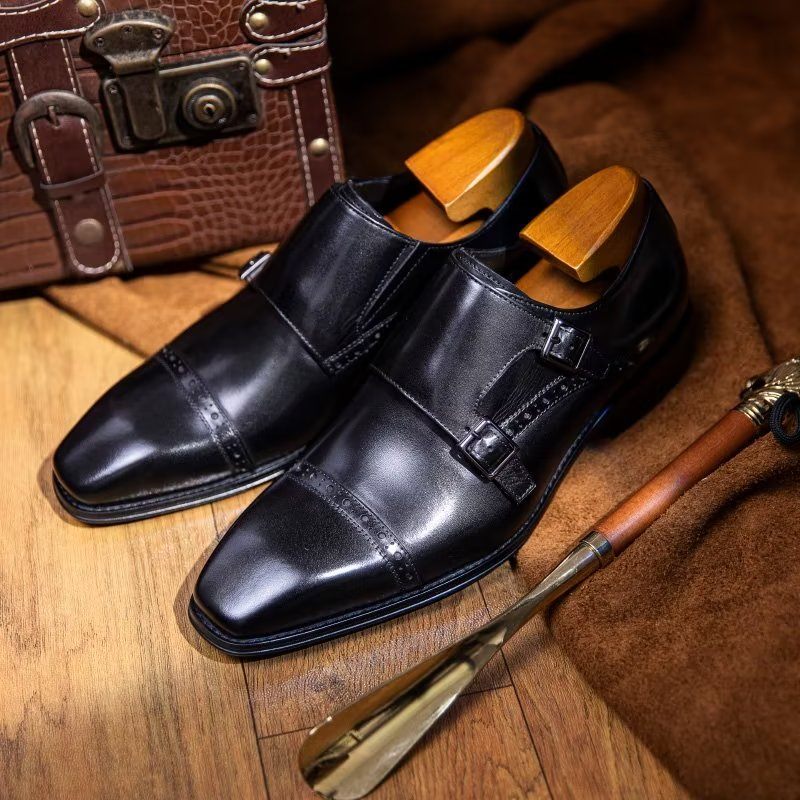 Męskie Buty Wizytowe Monkstraps - Czarna