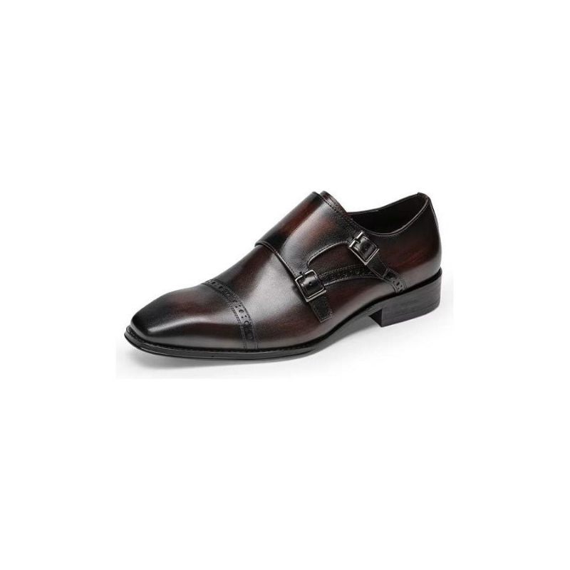 Męskie Buty Wizytowe Monkstraps - Kawa