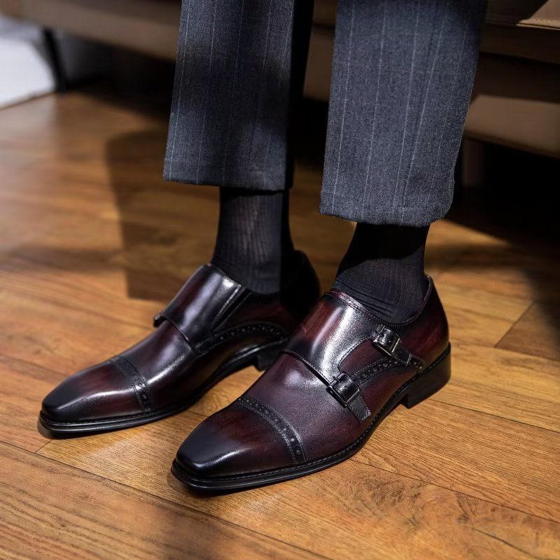 Męskie Buty Wizytowe Monkstraps - Kawa