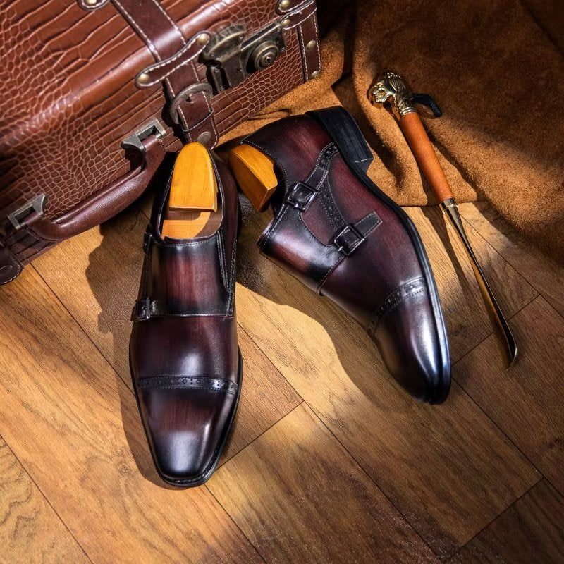 Męskie Buty Wizytowe Monkstraps - Kawa