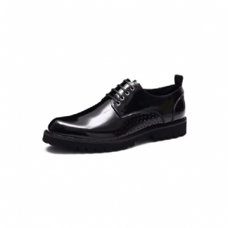 Męskie Buty Wizytowe Okrągłe Noski Derby Dress Shoes