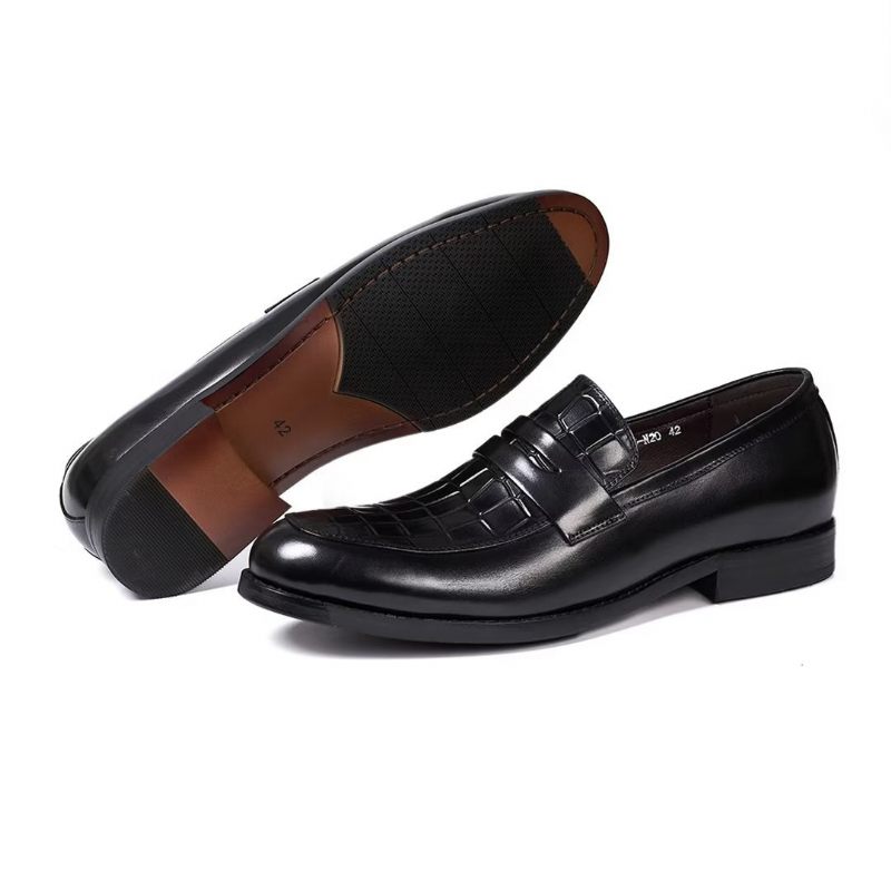 Męskie Buty Wizytowe Sartorial Splendor Slip-on - Czarny